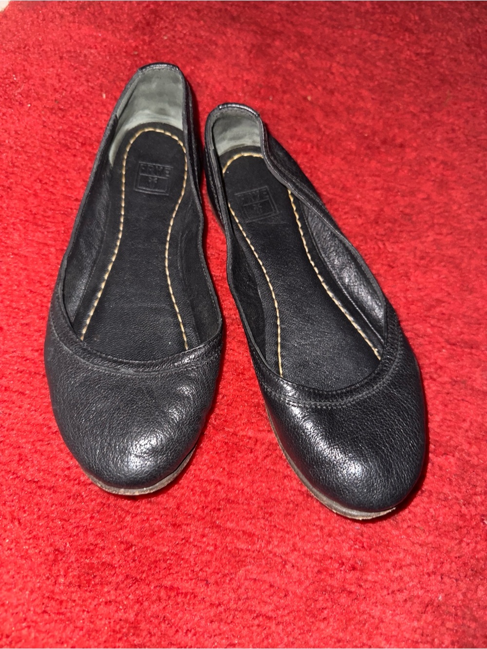 Frye Black Leather Ballet Flats